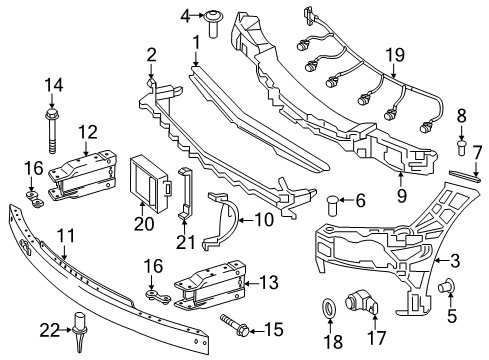 2015 Mercedes-Benz CLS63 AMG S Front Bumper Diagram 2