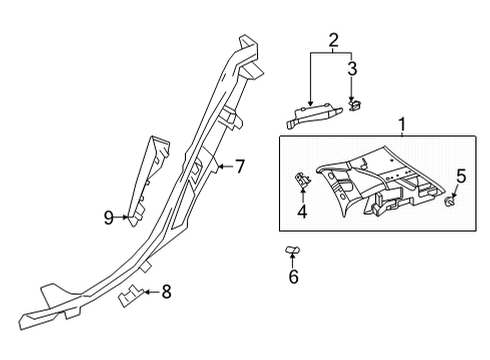 2023 Mercedes-Benz GLA250 Interior Trim - Quarter Panels Diagram