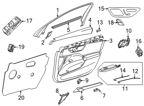 Window Trim Diagram for 206-727-03-00-9051