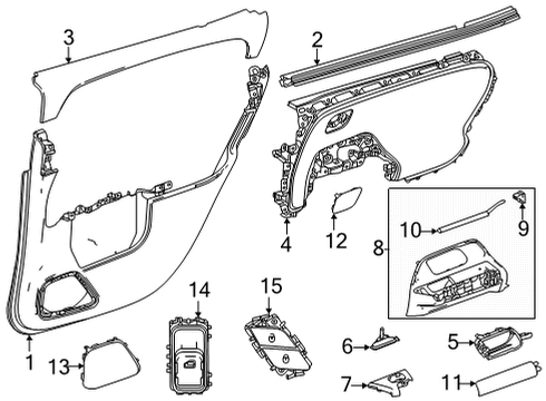 2022 Mercedes-Benz GLB250 Interior Trim - Rear Door