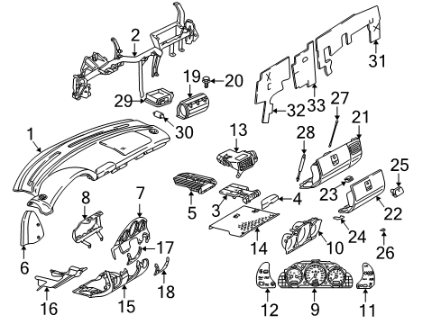 2003 Mercedes-Benz SLK32 AMG Switches Diagram 1