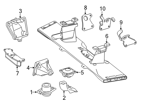 2013 Mercedes-Benz ML350 Engine & Trans Mounting Diagram 1