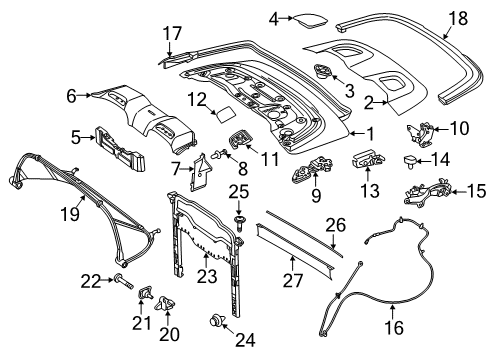 2021 Mercedes-Benz E53 AMG Top Well Components Diagram