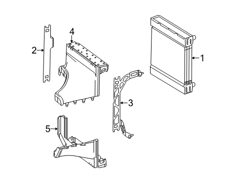 2012 Mercedes-Benz CLS63 AMG Radiator & Components Diagram 1