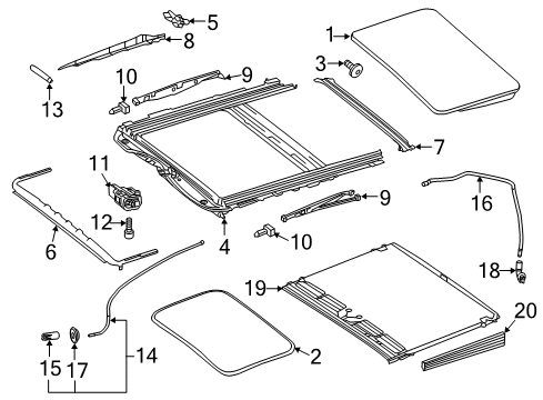 2019 Mercedes-Benz E450 Sunroof, Body Diagram 5