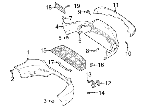 2023 Mercedes-Benz GLC300 Bumper & Components - Rear Diagram 4