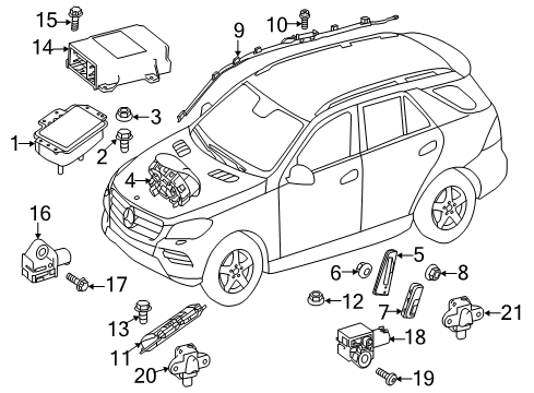 Passenger Inflator Module Diagram for 166-860-24-02