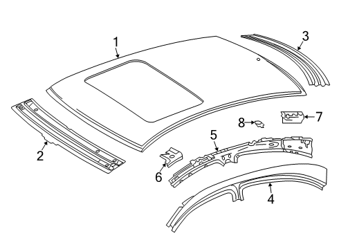 2021 Mercedes-Benz CLS53 AMG Roof & Components Diagram