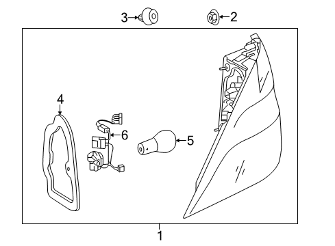 Tail Lamp Assembly Gasket Diagram for 166-826-18-91