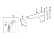 Diagram for Mercedes-Benz SL55 AMG Fender Splash Shield - 232-698-18-00