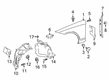 Diagram for Mercedes-Benz CLS450 Fender Splash Shield - 257-691-07-00