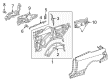 Diagram for 2018 Mercedes-Benz C300 Fender Splash Shield - 205-630-67-02